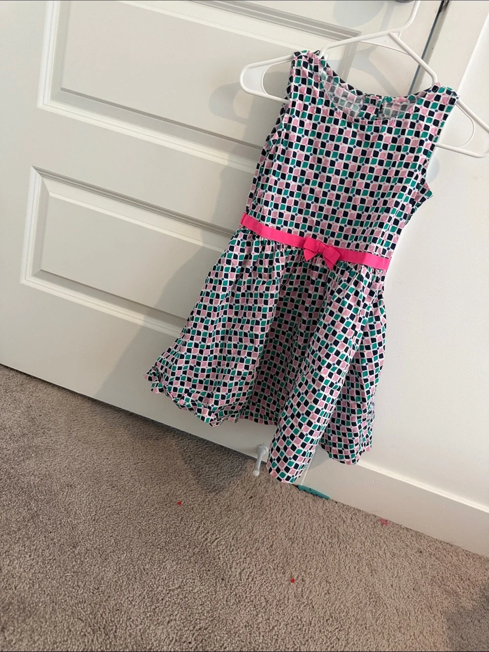 Gymboree Pink and Teal Geometric Fit-and-Flare Dress